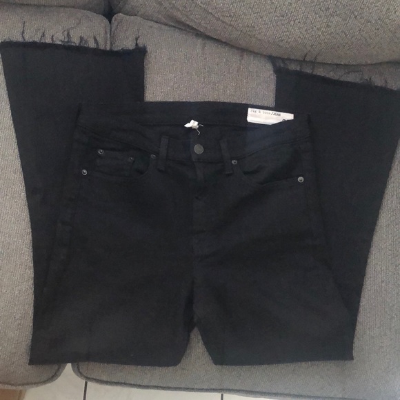 Rag & Bone Crop Flare Black Jeans - Picture 3 of 5